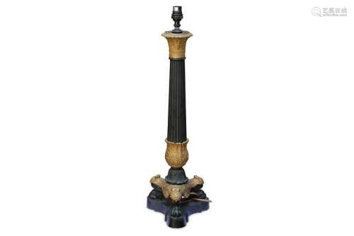 A Regency style bronze and ormolu table lamp