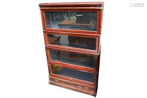 A Globe Wernicke mahogany four section bookcase