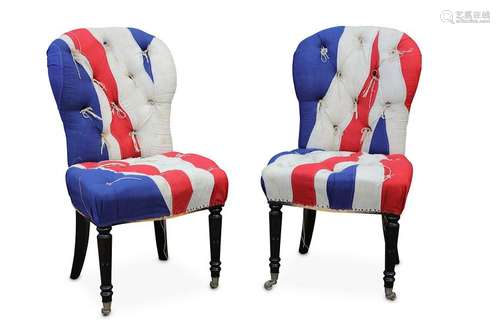 A pair of modern HOWE 'flag' salon chairs