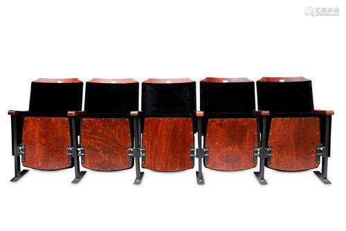 ART DECO: A set of five Theatre Seats