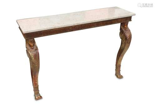 A marble topped console table