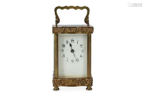 An early 20th century French brass carriage clock