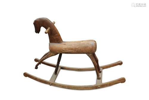 A rustic rocking horse