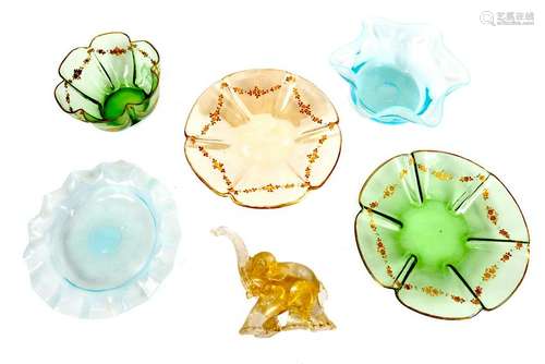 A collection of continental fancy glass dishes and