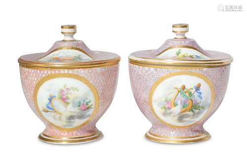 A pair of 18th to early 19th Century Sevres style Paris