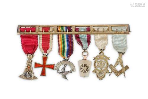 Masonic Jewels - A set of six miniature jewels for the