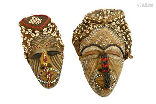 TWO CHOKWE STYLE MASKS