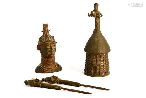 A GROUP OF BENIN STYLE OBJECTS