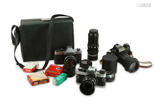 A Group of Rolleiflex SLR Cameras and Lenses