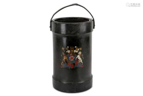 An early 20th Century cordite carrier of black leather