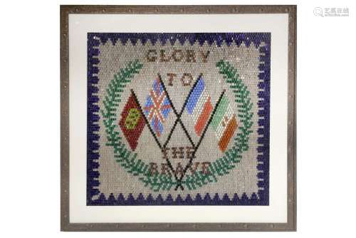 Glory To The Brave - a 20th Century framed beadwork