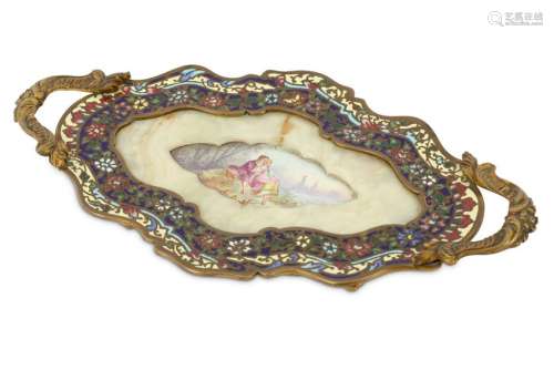An early 20th Century gilt metal and cloisonne twin
