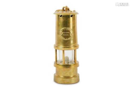 An early 20th Century brass miner's safety lamp of
