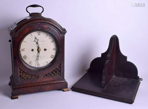 A REGENCY MAHOGANY LONDON BRACKET CLOCK by Robins &