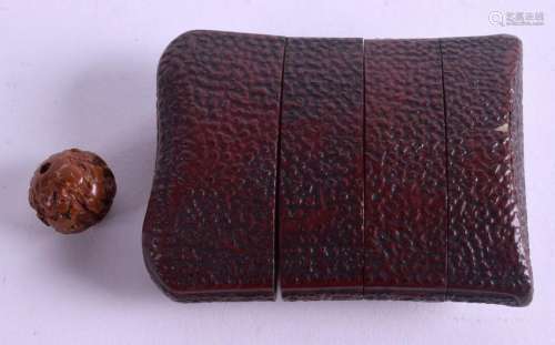 A JAPANESE MEIJI PERIOD FOUR SECTION LACQUER INRO. 6 cm