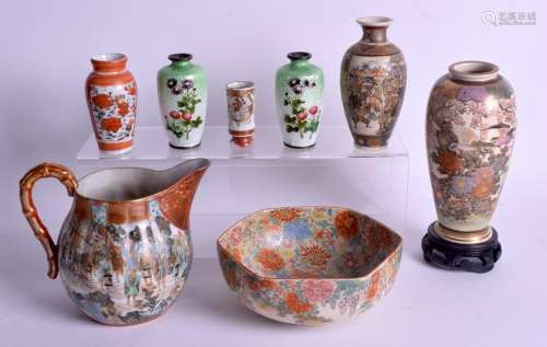 SIX PIECES OF JAPANESE MEIJI PERIOD POTTERY together