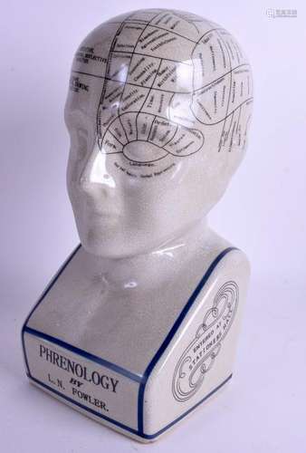 A POTTERY PHRENOLOGY HEAD. 30 cm x 10 cm.