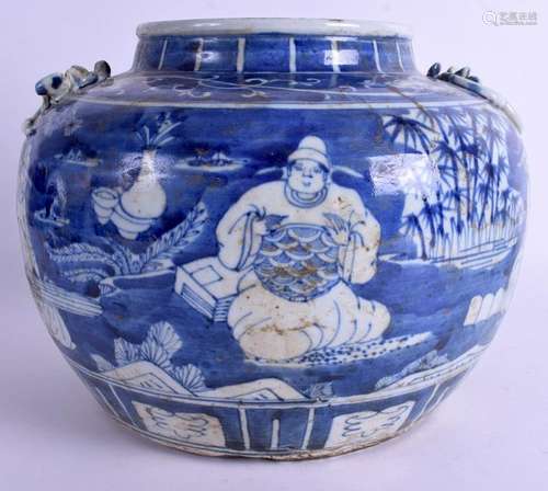 A LARGE CHINESE JARDINIERE. 21 cm x 24 cm.