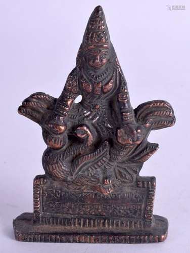 AN INDIAN COPPER BRONZE BUDDHA. 11 cm x 6 cm.