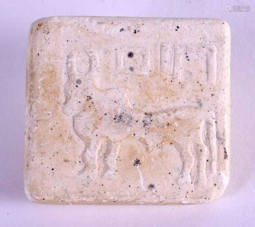 A CENTRAL ASIAN STONE ANIMAL SEAL. 4 cm x 4.5 cm.