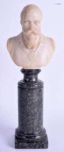 A 19TH CENTURY CARVED MARBLE FIGURE OF GEORGE V