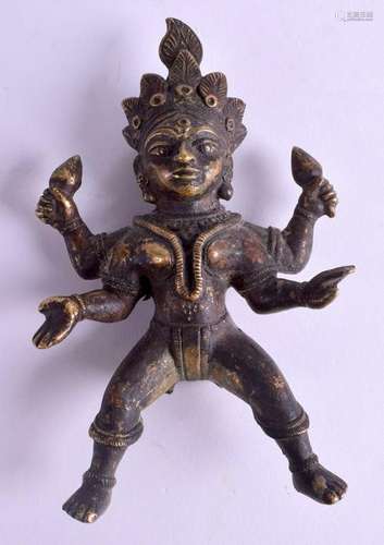 AN INDIAN BRONZE POLCYRHOMED BUDDHA. 11 cm x 7 cm.