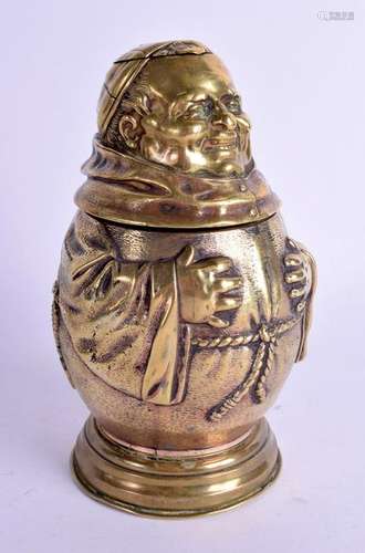 A RARE MID 19TH CENTURY BAVARIAN BRONZE CHUBBY MONK