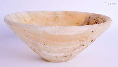 AN EGYPTIAN CENTRAL ASIAN ALABASTER CONICAL BOWL. 14 cm