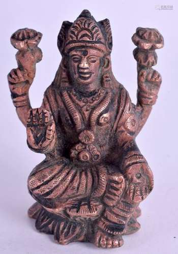 AN INDIAN COPPER BRONZE BUDDHA. 6 cm x 4 cm.