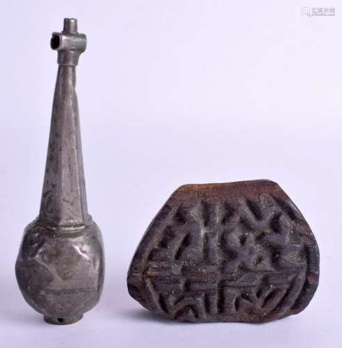 AN EARLY MIDDLE EASTERN SILVER SEAL together with a
