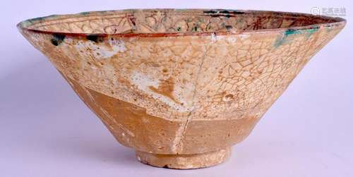 A MIDDLE EASTERN POTTERY BOWL. 24 cm wide.