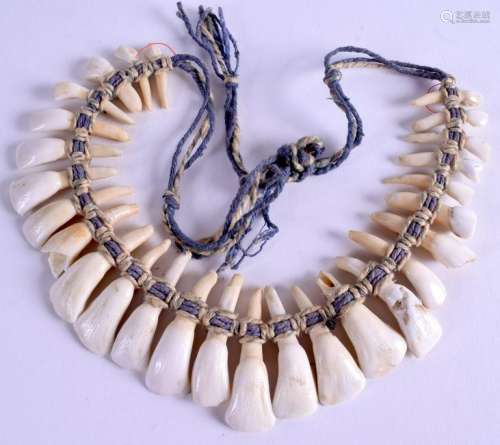 A RARE 19TH CENTURY AMERICAN INDIAN HORSE TOOTH TRIBAL