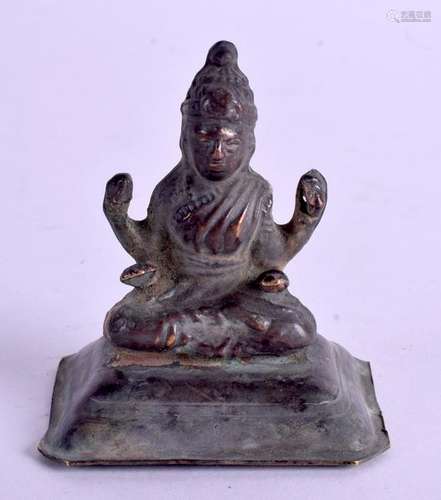 AN ANTIQUE EASTERN COPPER ALLOY BUDDHA. 6.5 cm x 4.5