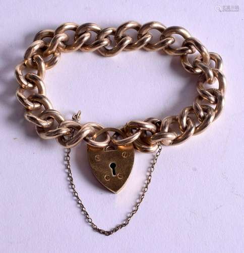 A ROLLED GOLD BRACELET. 16 cm long.