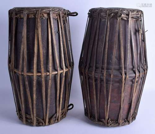 AN UNUSUAL PAIR OF EARLY 20TH CENTURY AFRICAN TRIBAL