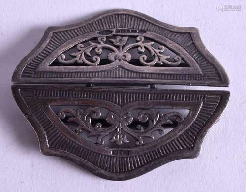 AN ANTIQUE SILVER NURSES BUCKLE. 6 cm wide.