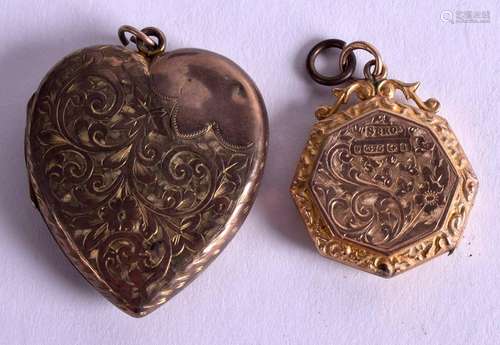 TWO VICTORIAN GOLD LOCKETS. 11.1 grams. (2)