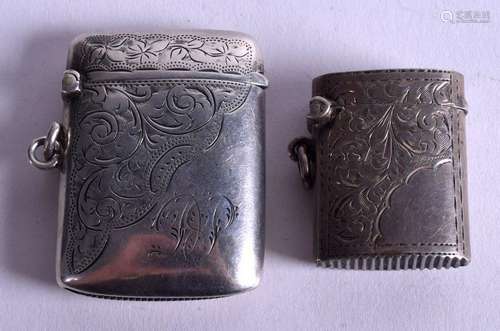 TWO SILVER CASES. (2)