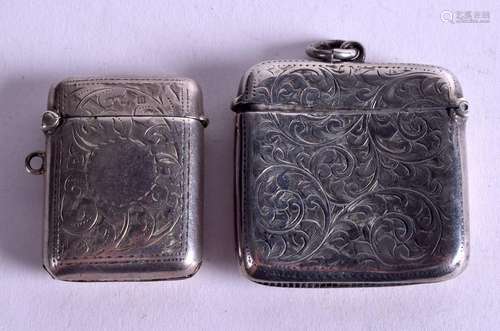 TWO SILVER CASES. (2)