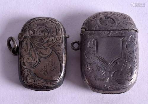 TWO SILVER CASES. (2)