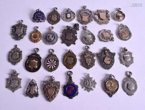 TWENTY SEVEN VINTAGE SILVER MEDALLIONS. (27)