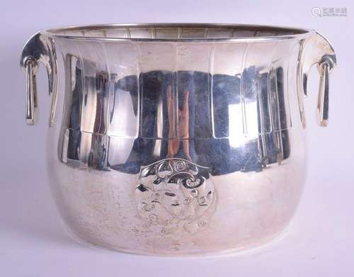 A LARGE ART NOUVEAU SILVER PLATED WMF TWIN HANDLED