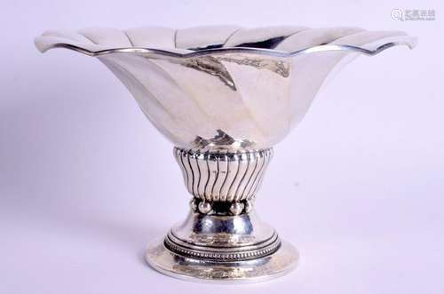 AN ARTS AND CRAFTS SILVER FLUTED BOWL Attributed to