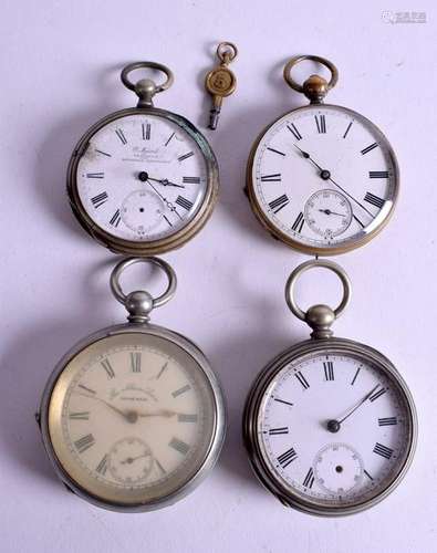 FOUR VINTAGE POCKET WATCHES. (4)