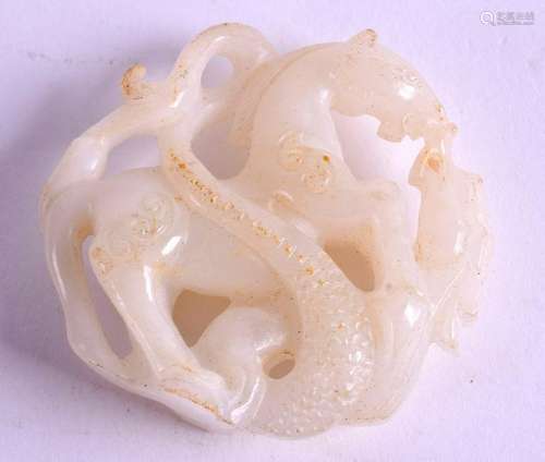 A CHINESE JADE TYPE HORSE. 5.5 cm wide.