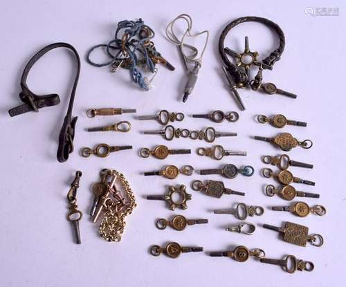 A COLLECTION OF WATCH KEYS some advertising. (qty)