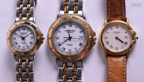 THREE RAYMOND WEIL WRISTWATCHES. (3)