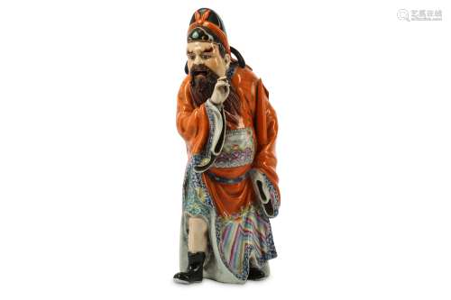 A CHINESE FAMILLE ROSE FIGURE OF ZHONG KUI.