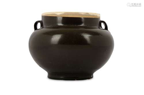 A CHINESE BROWN-GLAZED JAR.