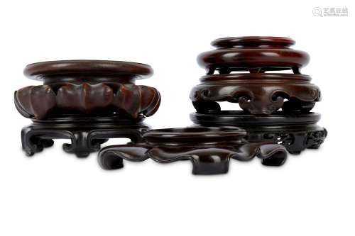 SIX CHINESE WOOD STANDS.